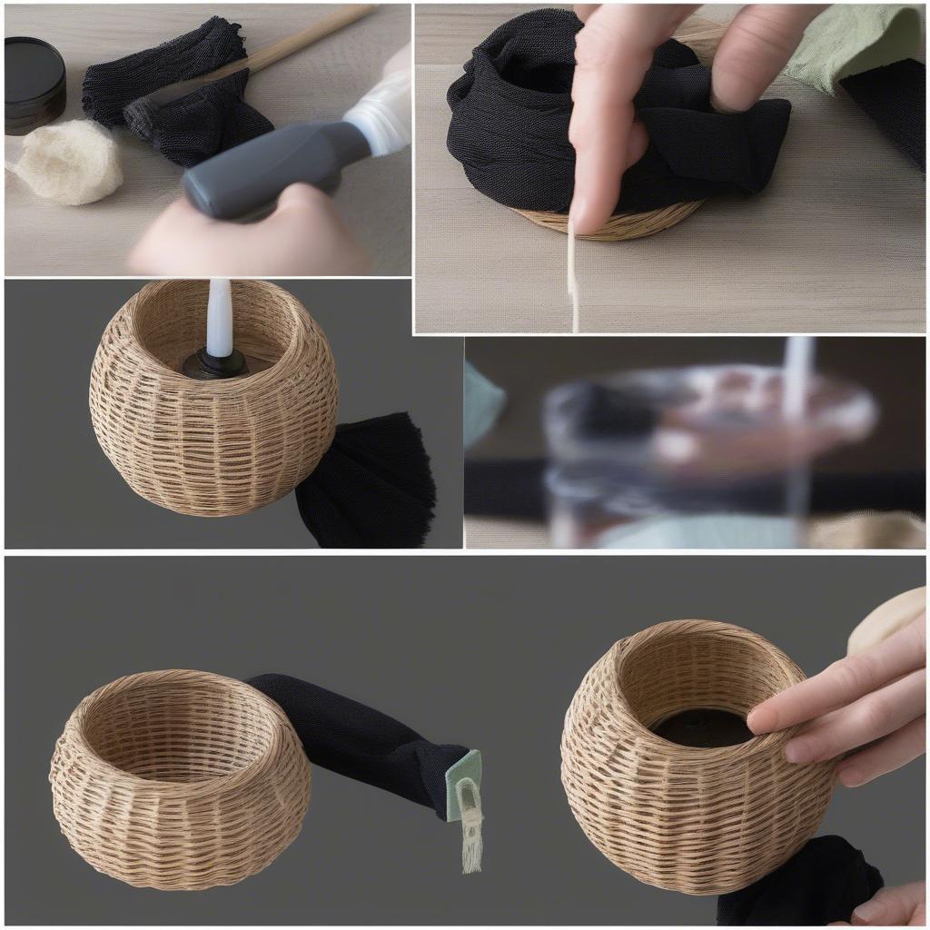 Cleaning a Black Wicker Candle Holder