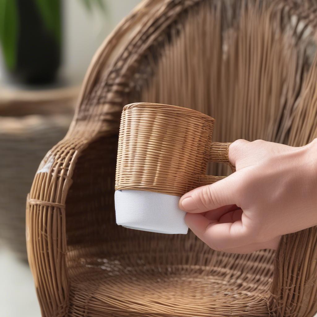 Cleaning a Wicker Chair Cup Holder