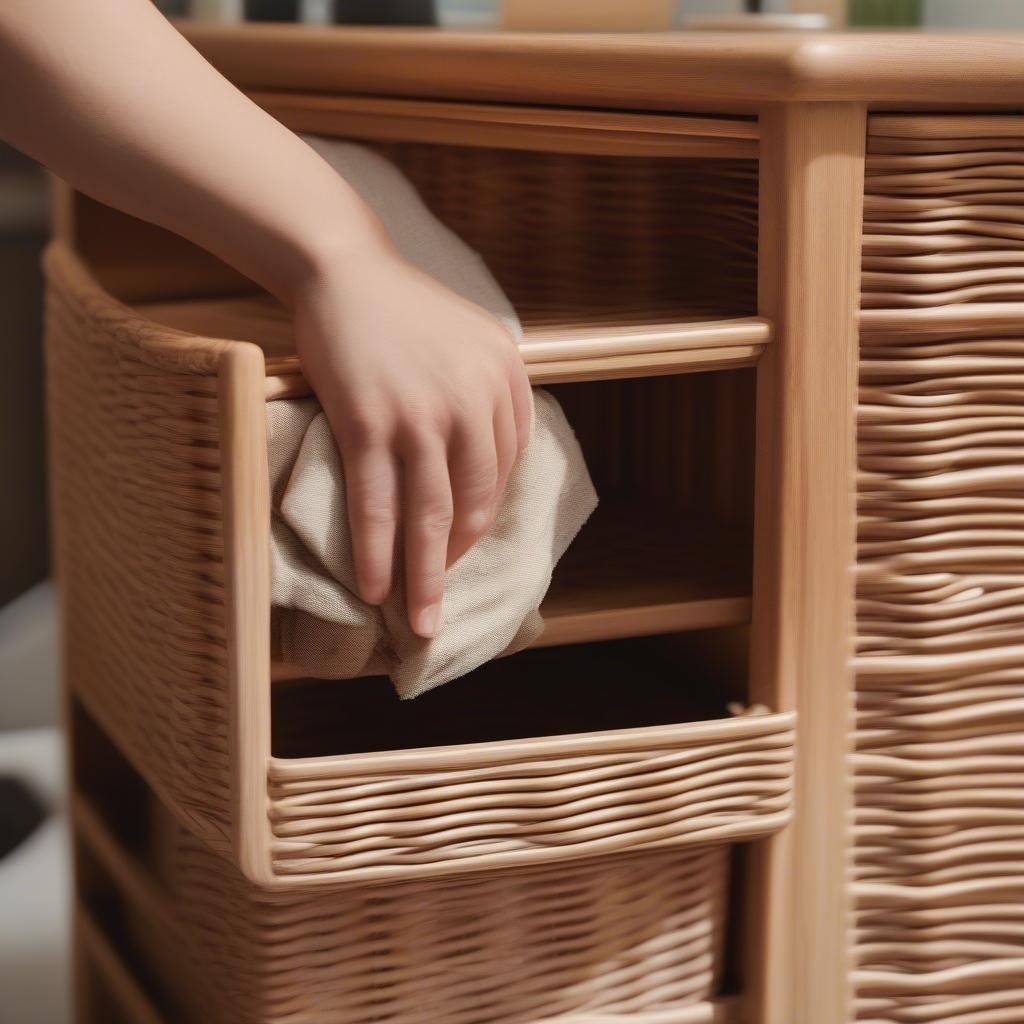 Cleaning a Wicker Cubby Cabinet