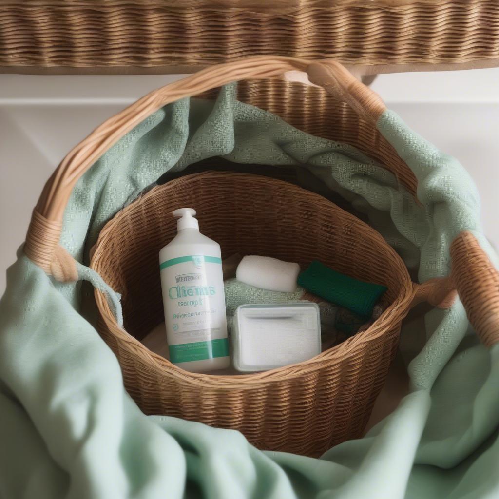 Cleaning Wicker and Mint Storage Baskets