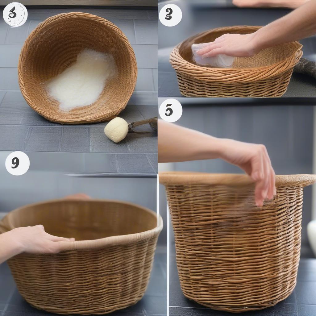 Cleaning a wicker onion basket