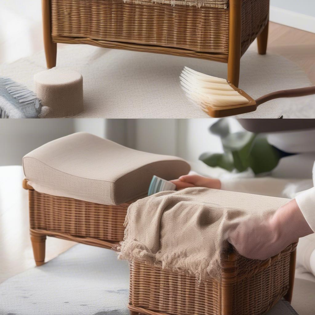 Cleaning a Wicker Ottoman