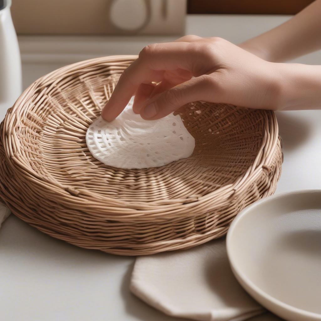 Cleaning a Wicker Paper Plate Holder