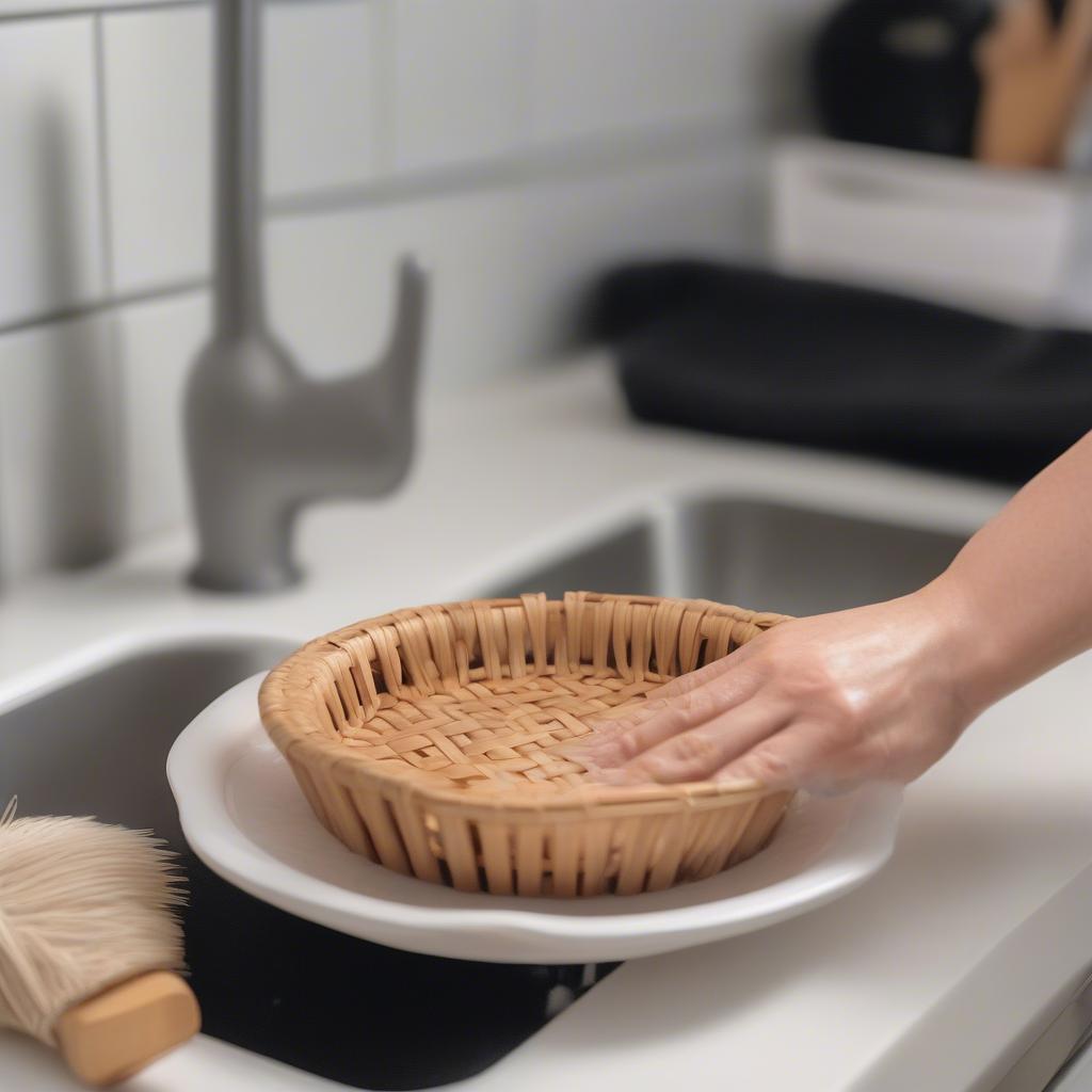 Cleaning a Wicker Pie Plate Holder