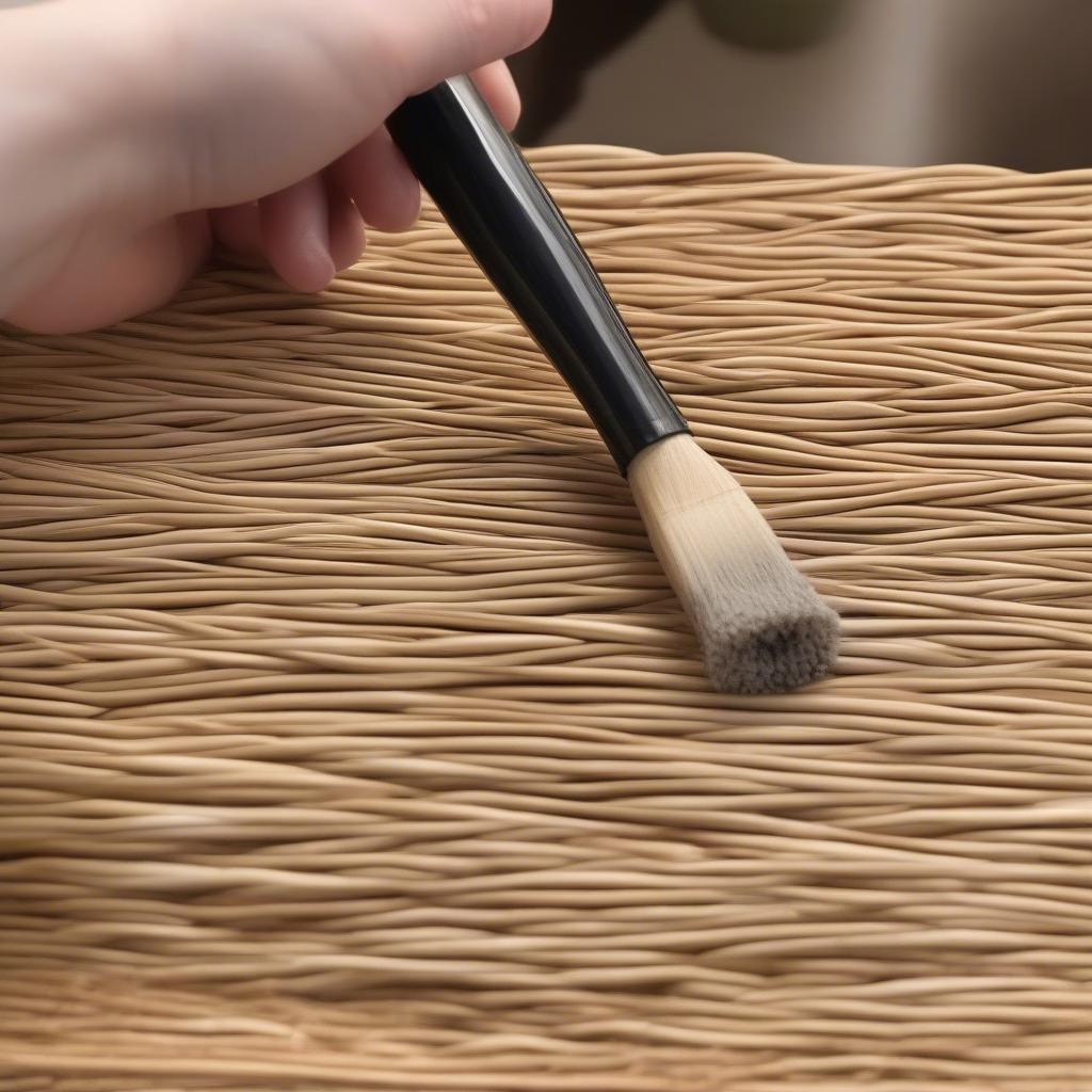 Cleaning wicker placemats