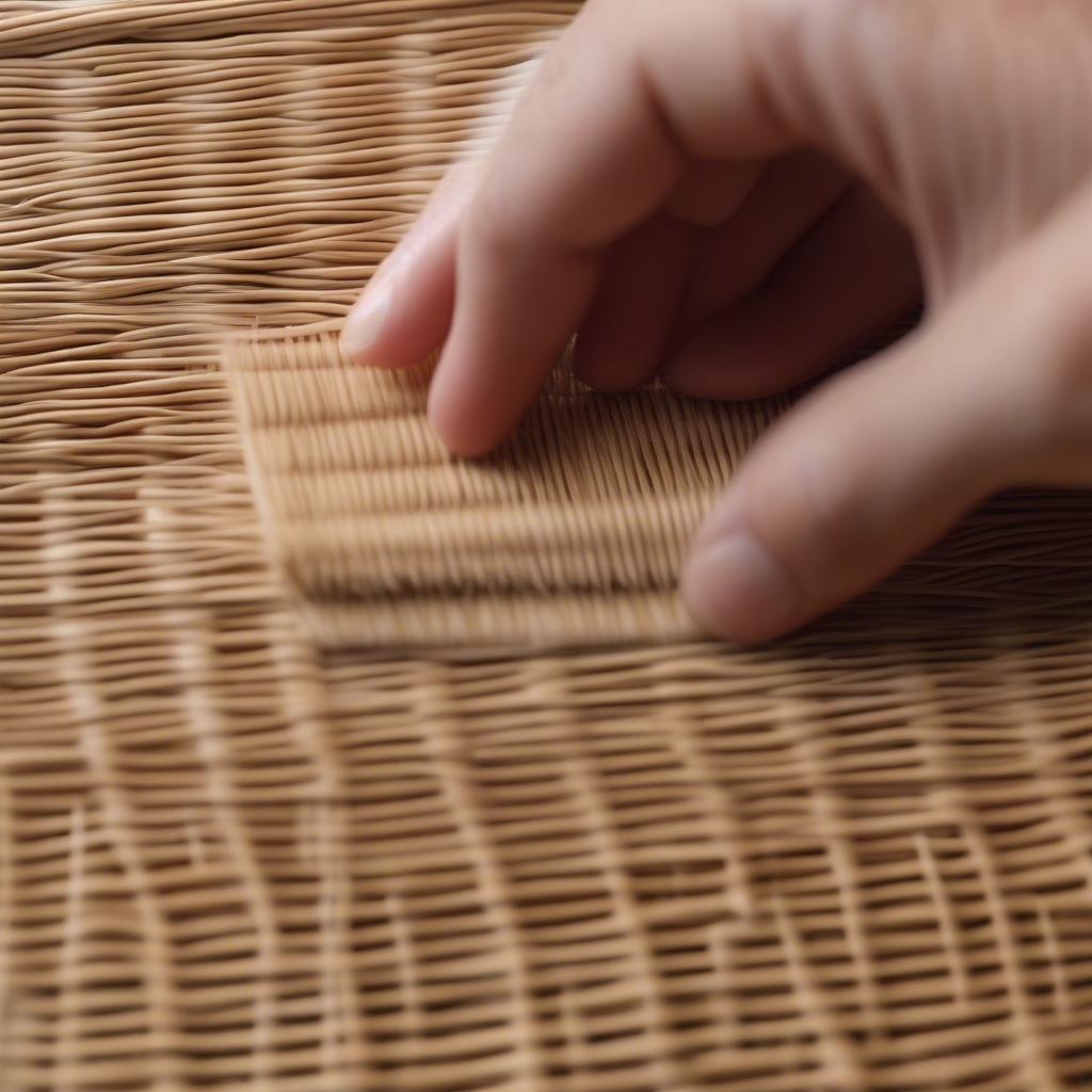 Cleaning wicker placemats with a soft brush