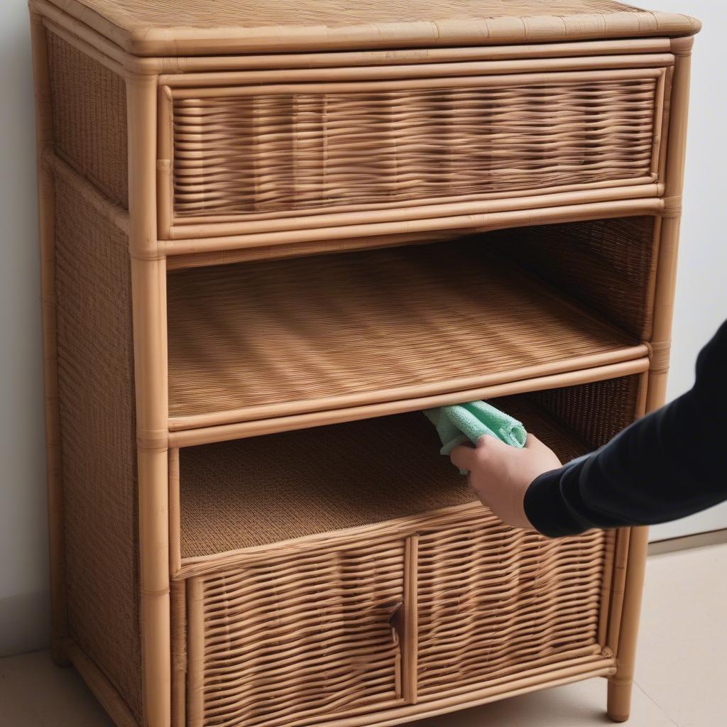 Cleaning a Wicker Rattan Cabinet