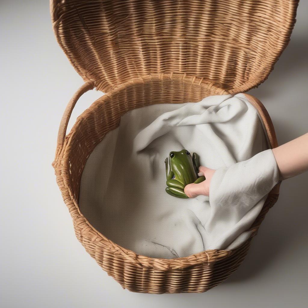 Cleaning a wicker storage basket