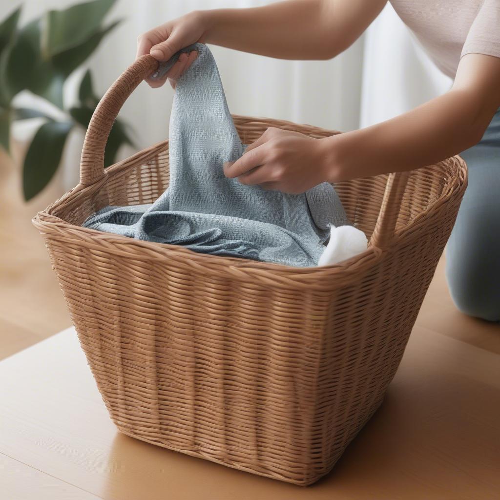 Cleaning a Wicker Storage Basket