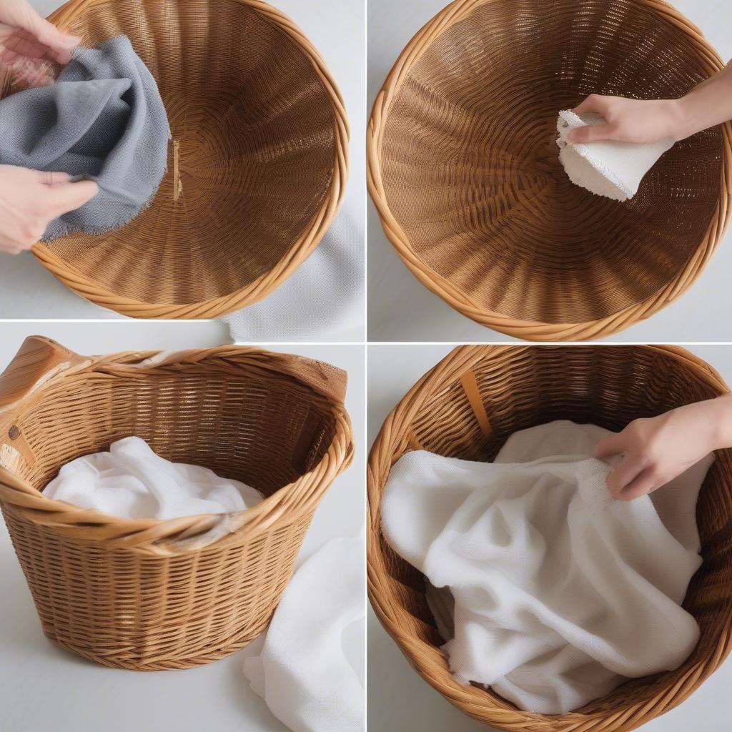 Cleaning wicker storage baskets