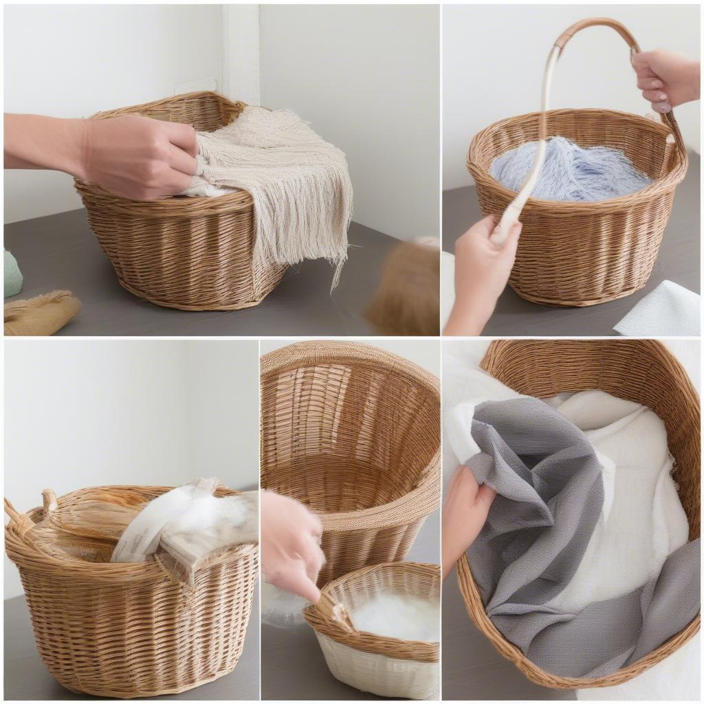 Cleaning wicker storage baskets