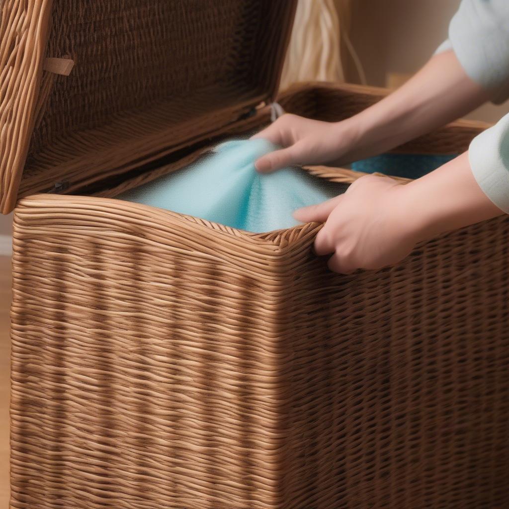 Cleaning a Wicker Storage Chest