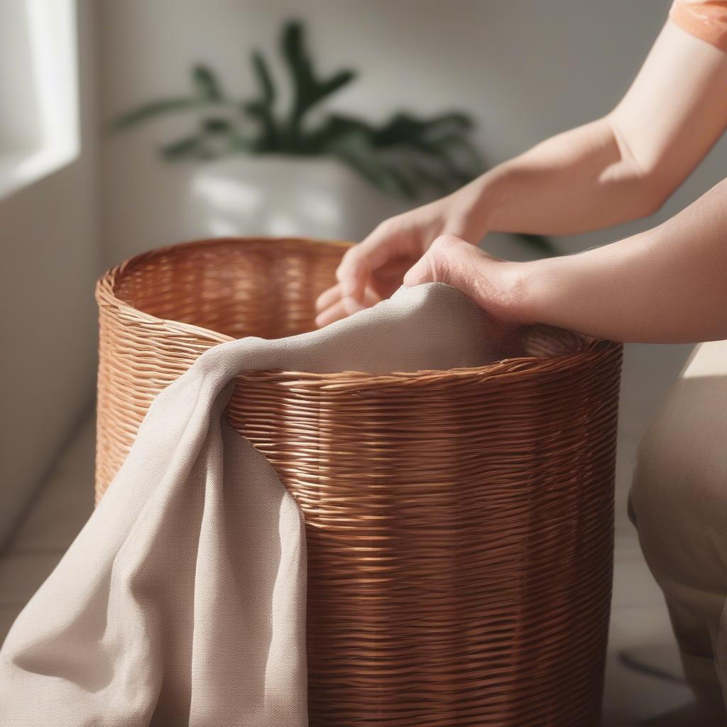 Cleaning a Wicker Storage Unit