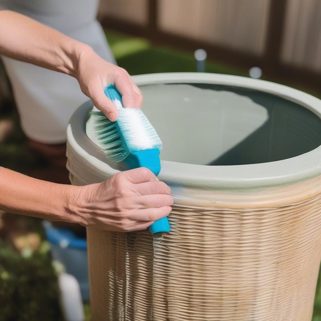 Maintaining a Wicker Texture Rain Barrel