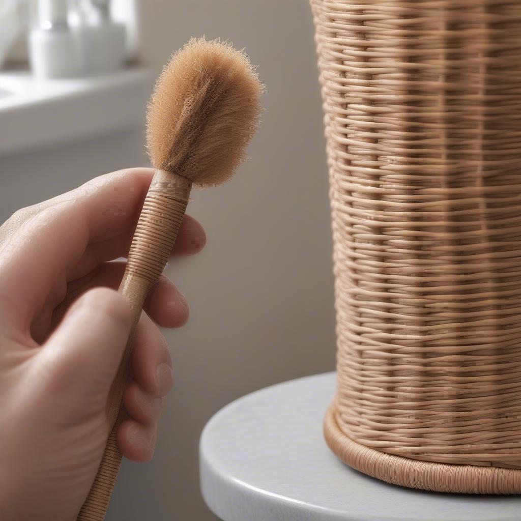 Cleaning a Wicker Toilet Brush Holder