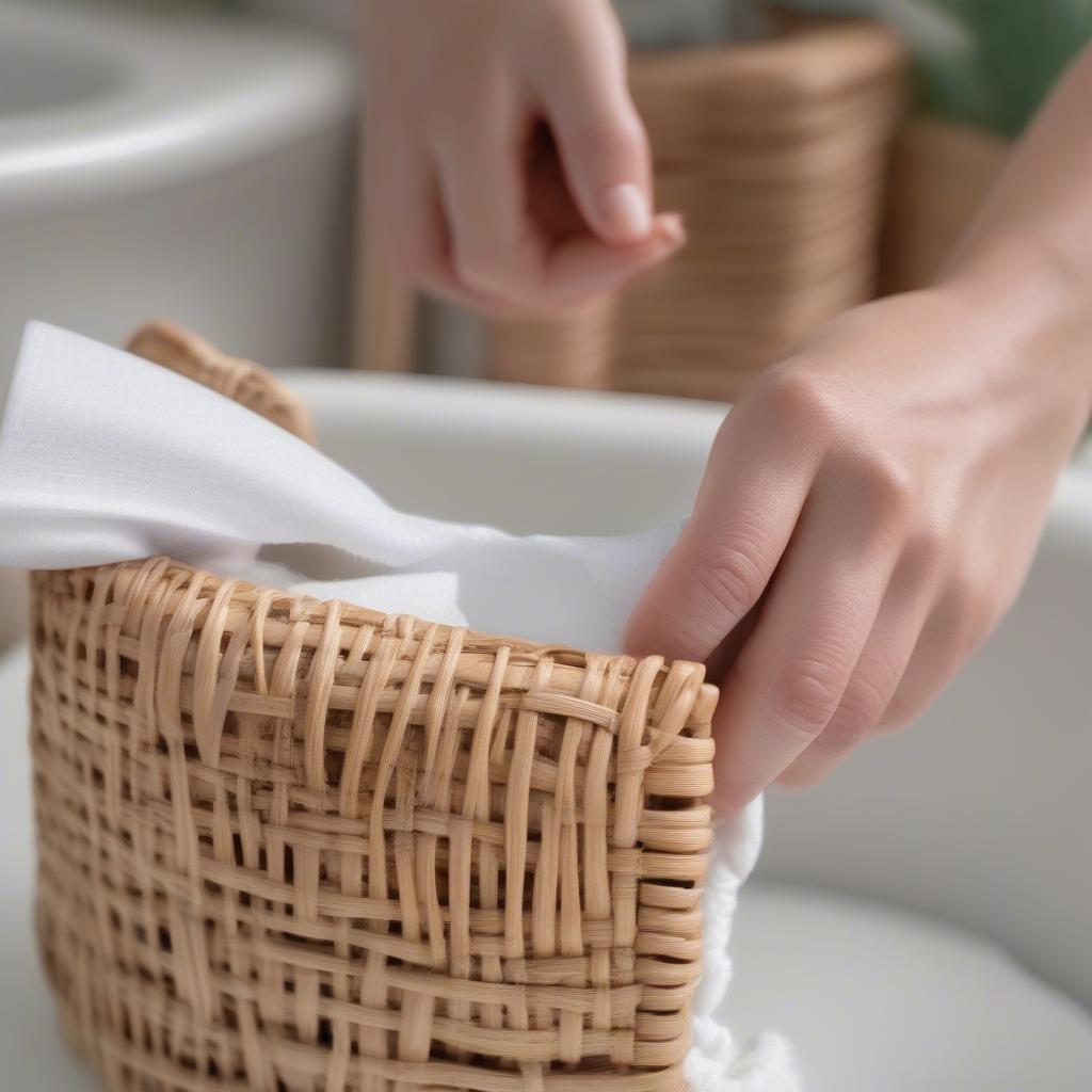 Cleaning a Wicker Toilet Paper Holder Cover