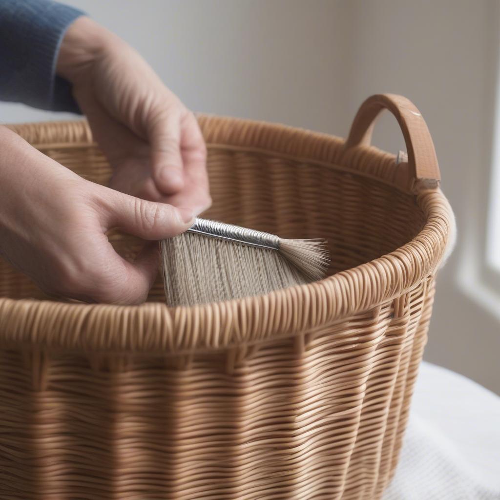 Cleaning a Windermere wicker lined storage basket