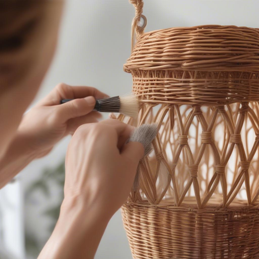 Cleaning a Wooden Wicker Rattan Bamboo Lantern Candle Holder