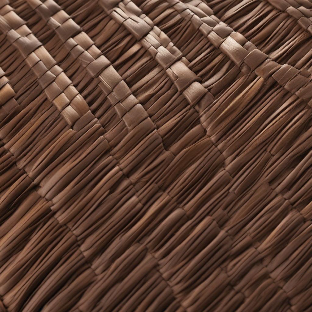 Close-Up of Banana Leaf Wicker Texture with Espresso Finish