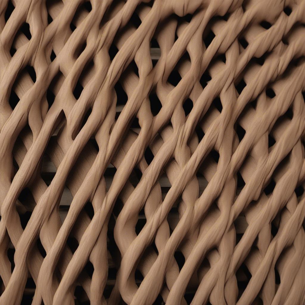 Close-up view of resin wicker material