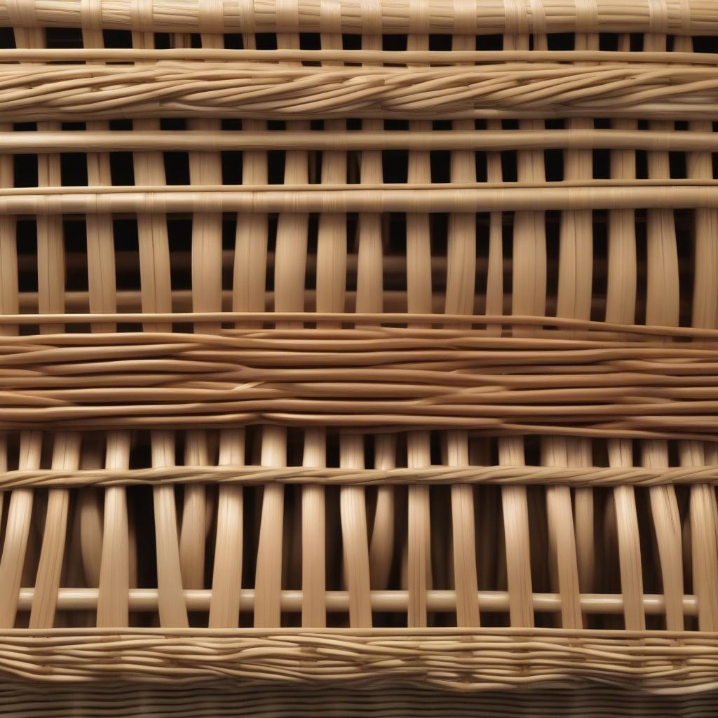 Close-up of Wicker and Rattan Weaving Patterns