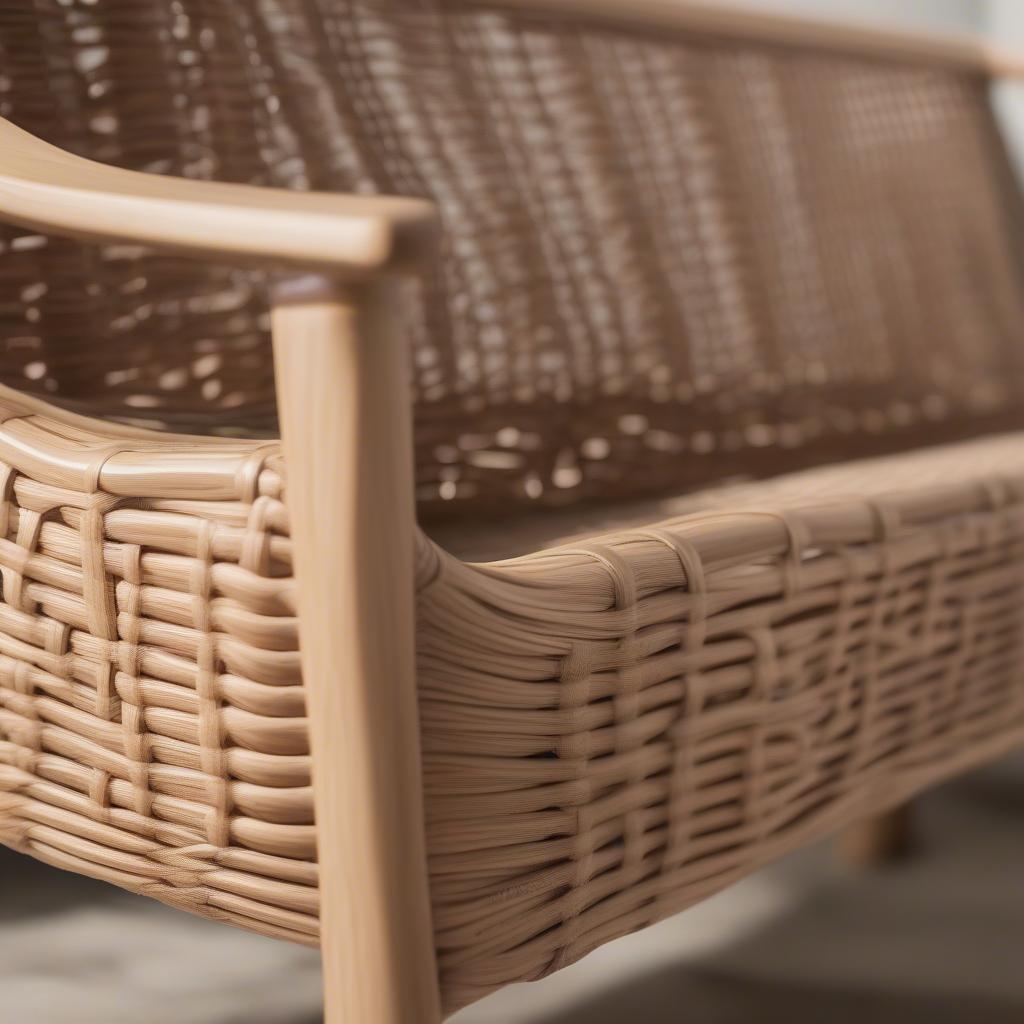 Close Up of Wicker Weave on Freddy Winter Melody Bench