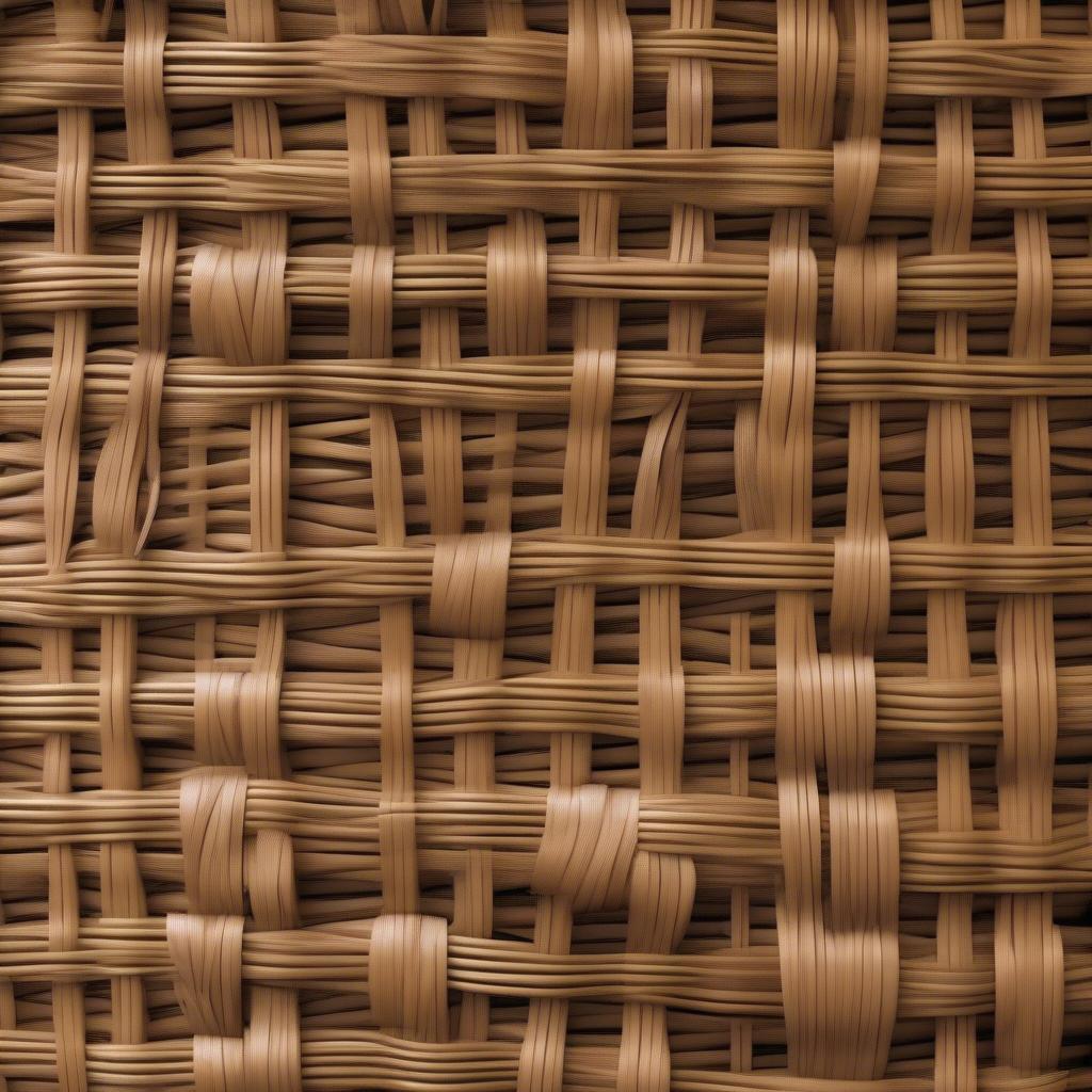 Close-up view of different wicker weave patterns