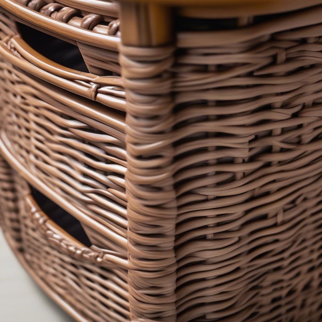 Close-Up of the Wicker Weave on the Westwood Table