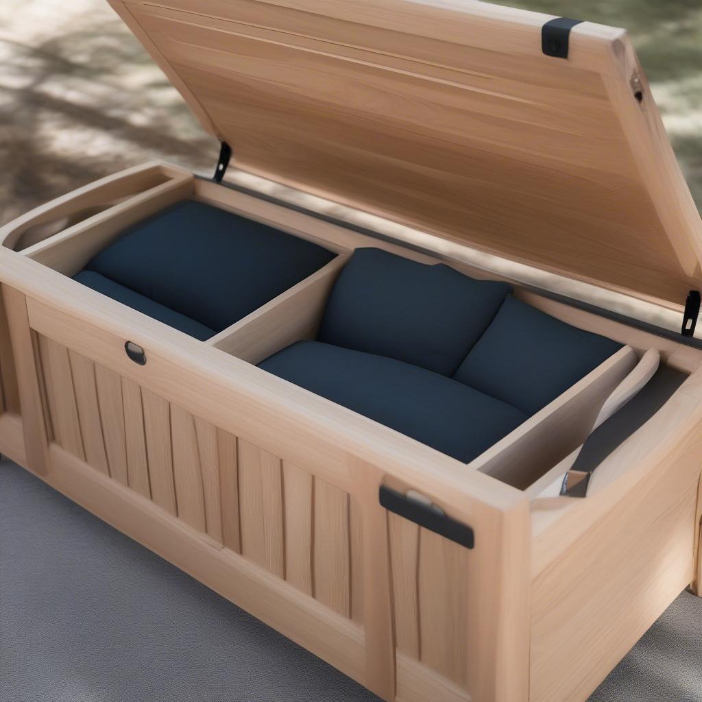 Close-up of the Storage Compartment in the Berea Loveseat