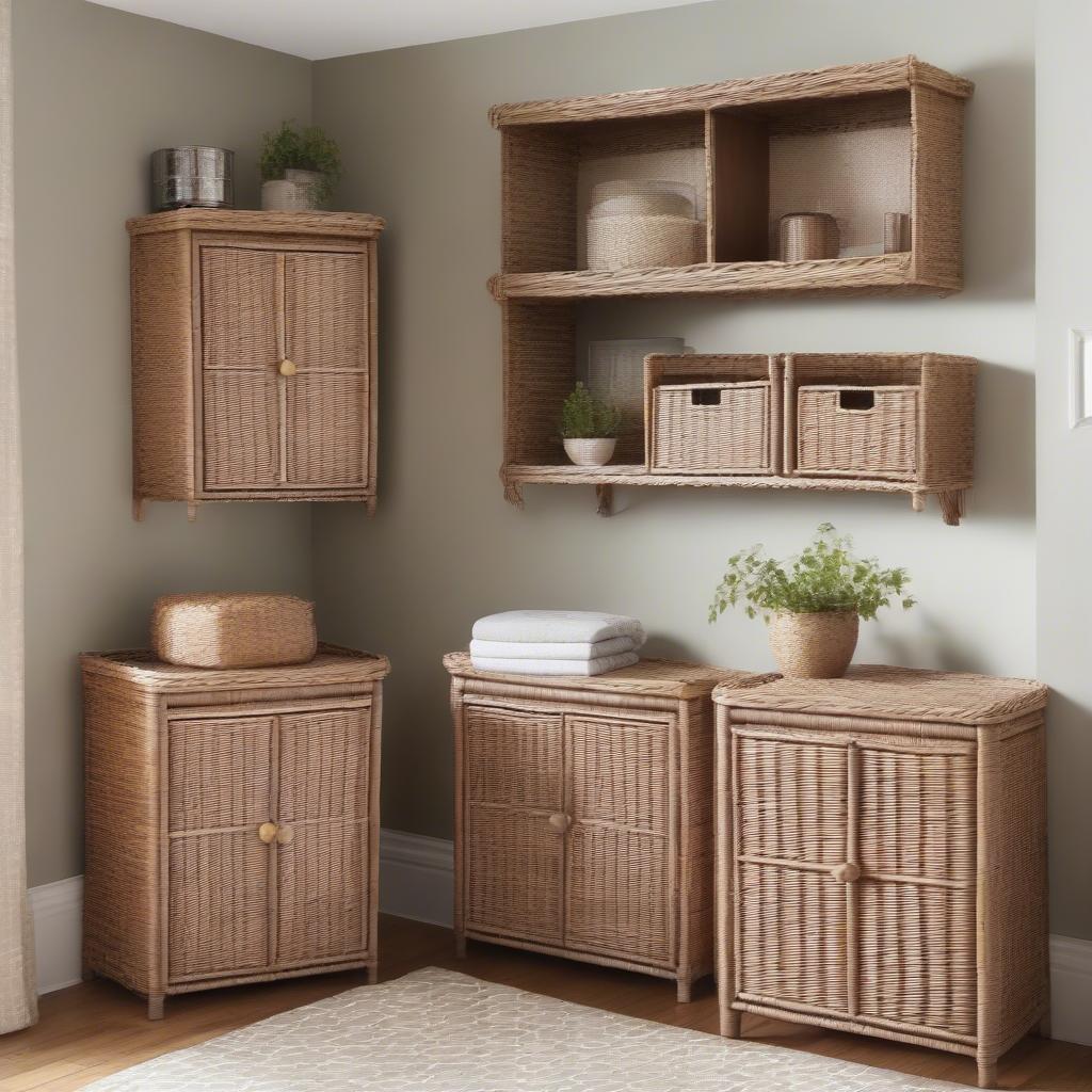 Corner Wicker Cabinet Size Comparison