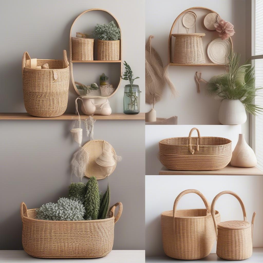 Creative uses of rattan wicker baskets, showcasing their versatility beyond storage solutions.