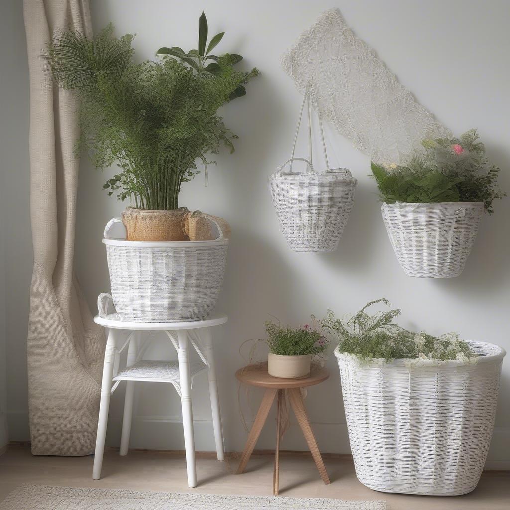 Creative White Wicker Basket Storage Ideas