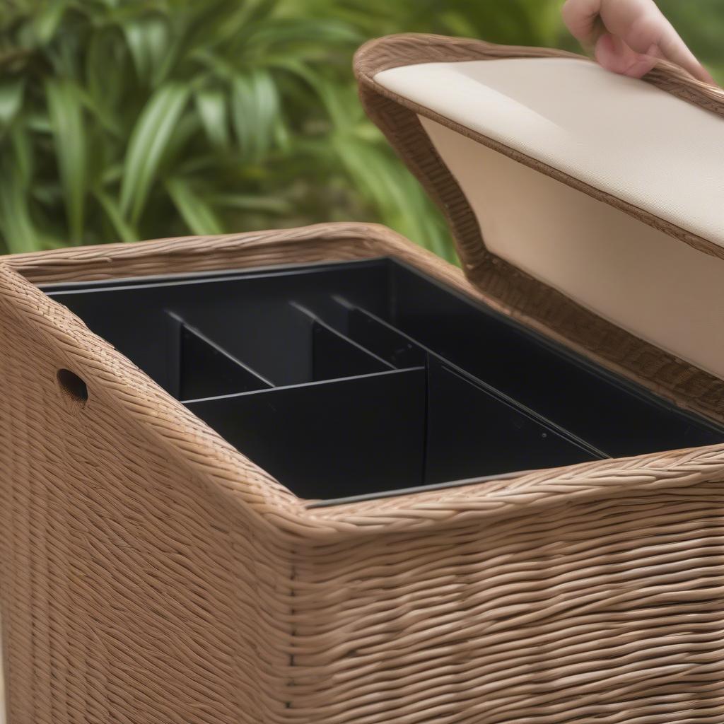 Crosley Palm Harbor Wicker Storage Bin Features