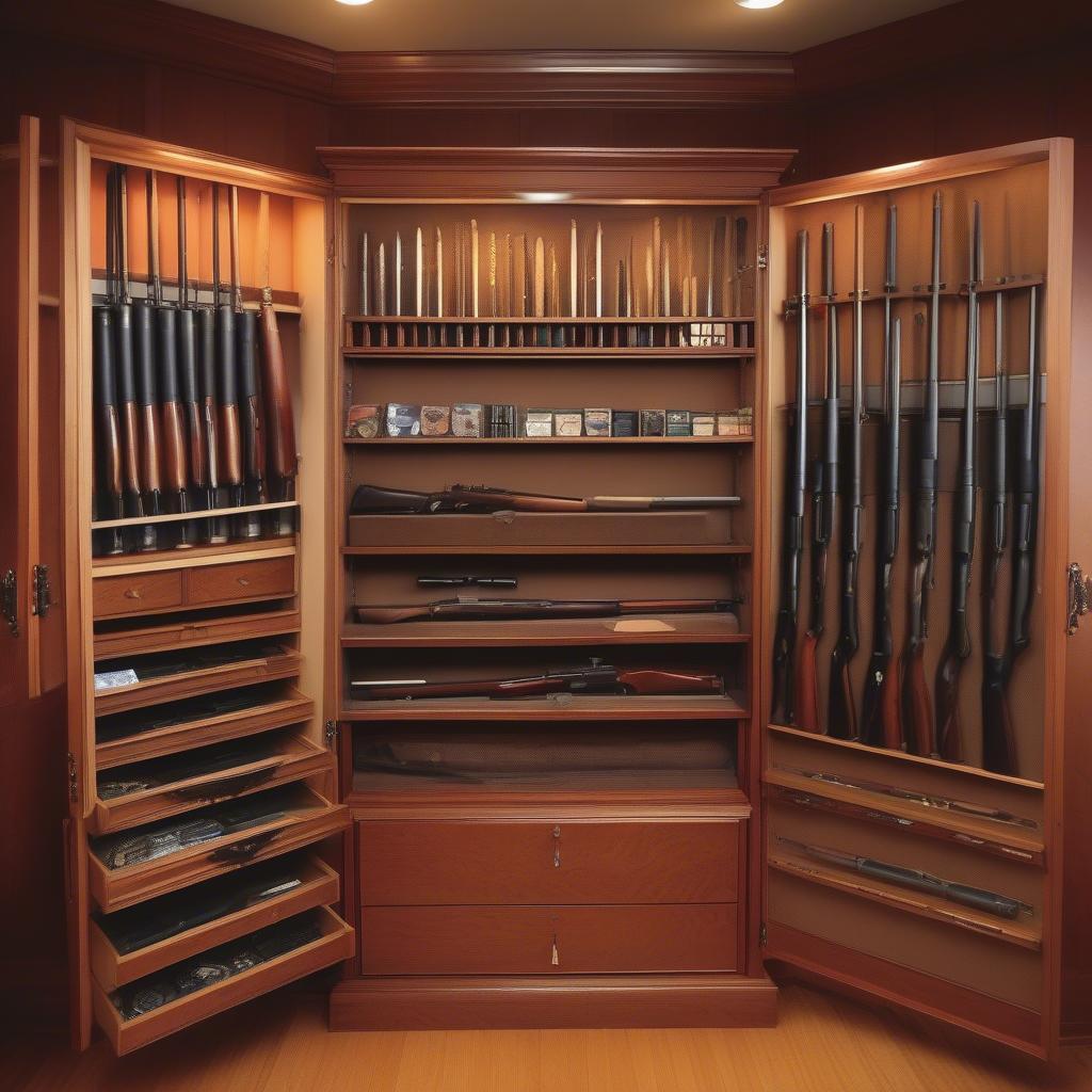 Custom Gun Cabinet Interior