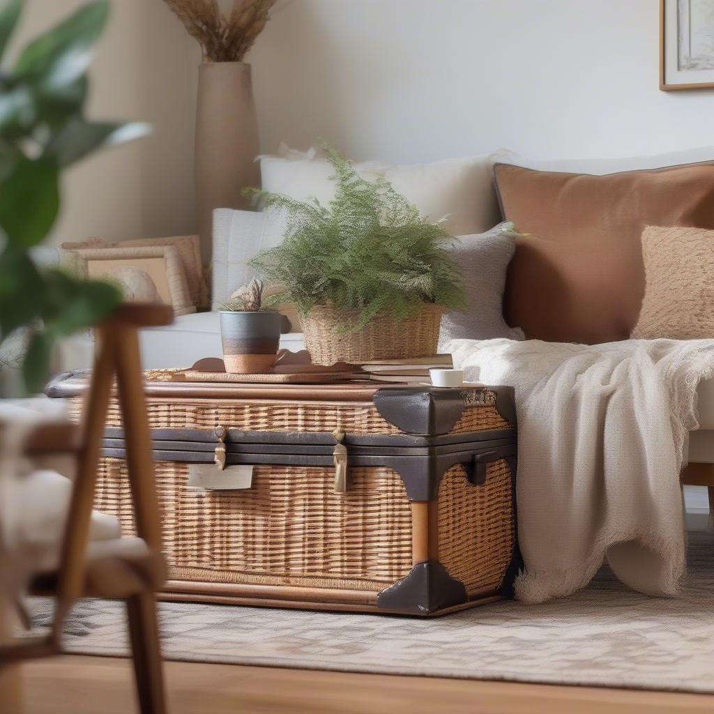 Decorating with Wicker Trunks