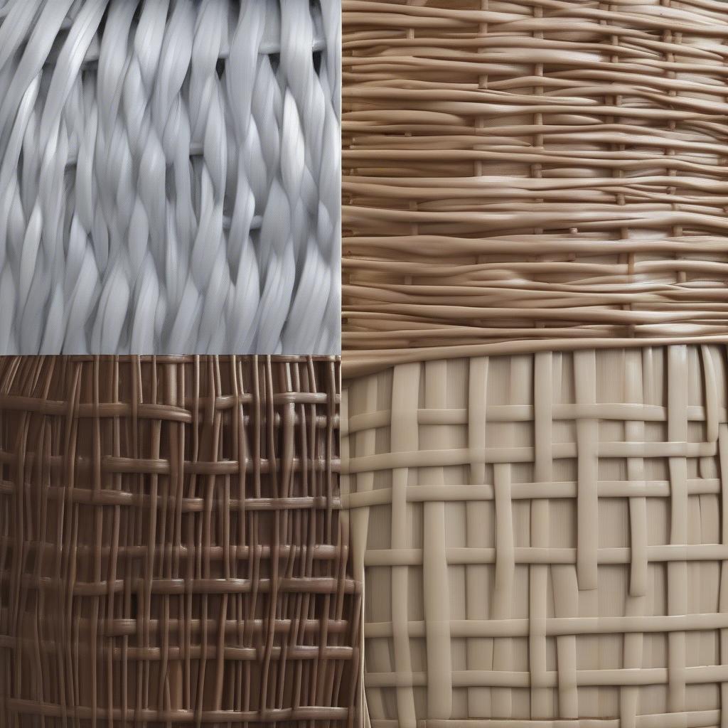 Different paint finishes on wicker