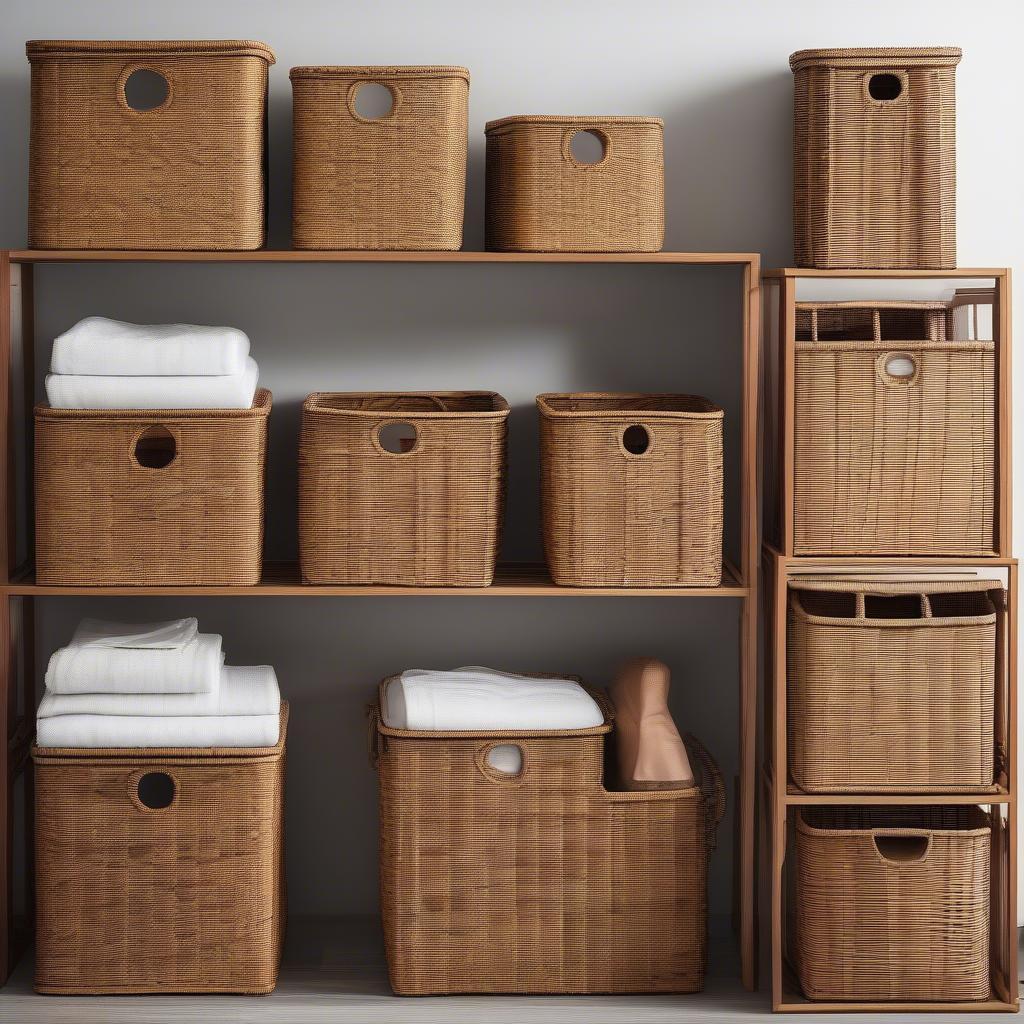 Different Shapes and Sizes of Banana Leaf Wicker Storage