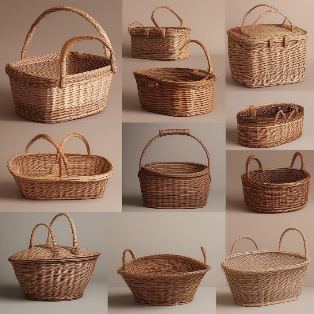 Different Shapes and Sizes of Wicker Baskets