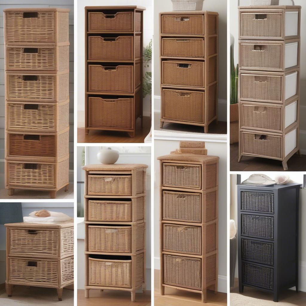 Different Styles of 3 Drawer Wicker Storage Units