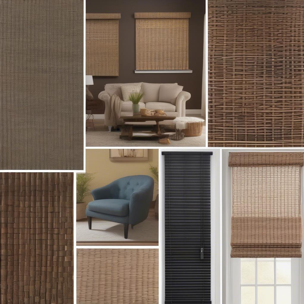 Various styles of blackout wicker blinds showcase different aesthetics and functionalities.