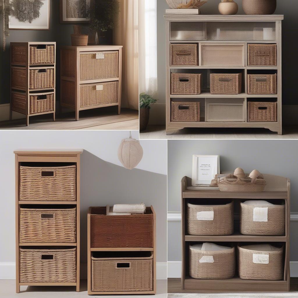 Different Styles of Five Drawer Wicker Units