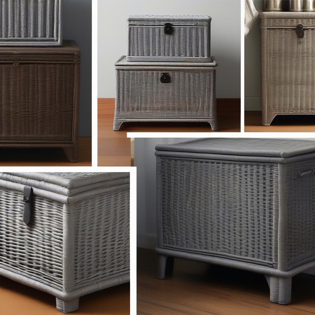 Different Styles of Grey Wicker Storage Chests