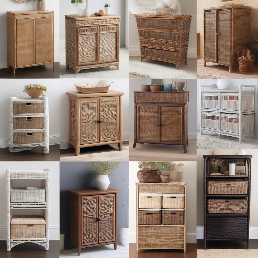 Different Styles of small wicker cabinets