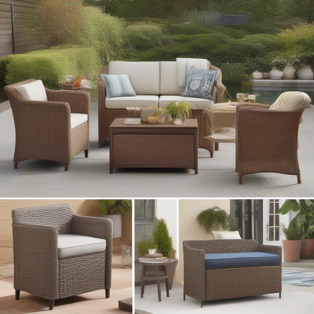 Different Styles of Threshold Wicker Patio Storage Accent Tables