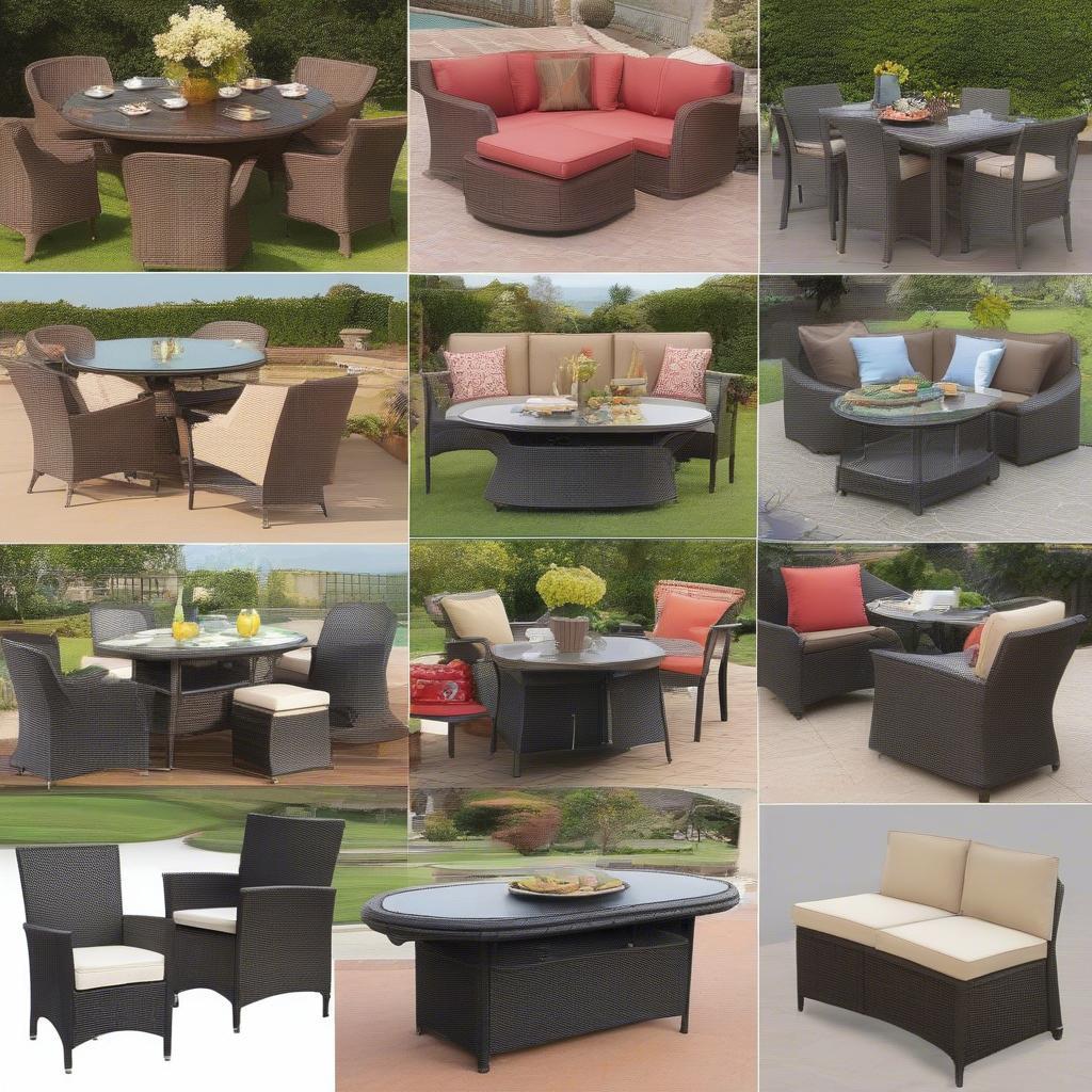 Different Styles of Wicker Patio Tables with Storage