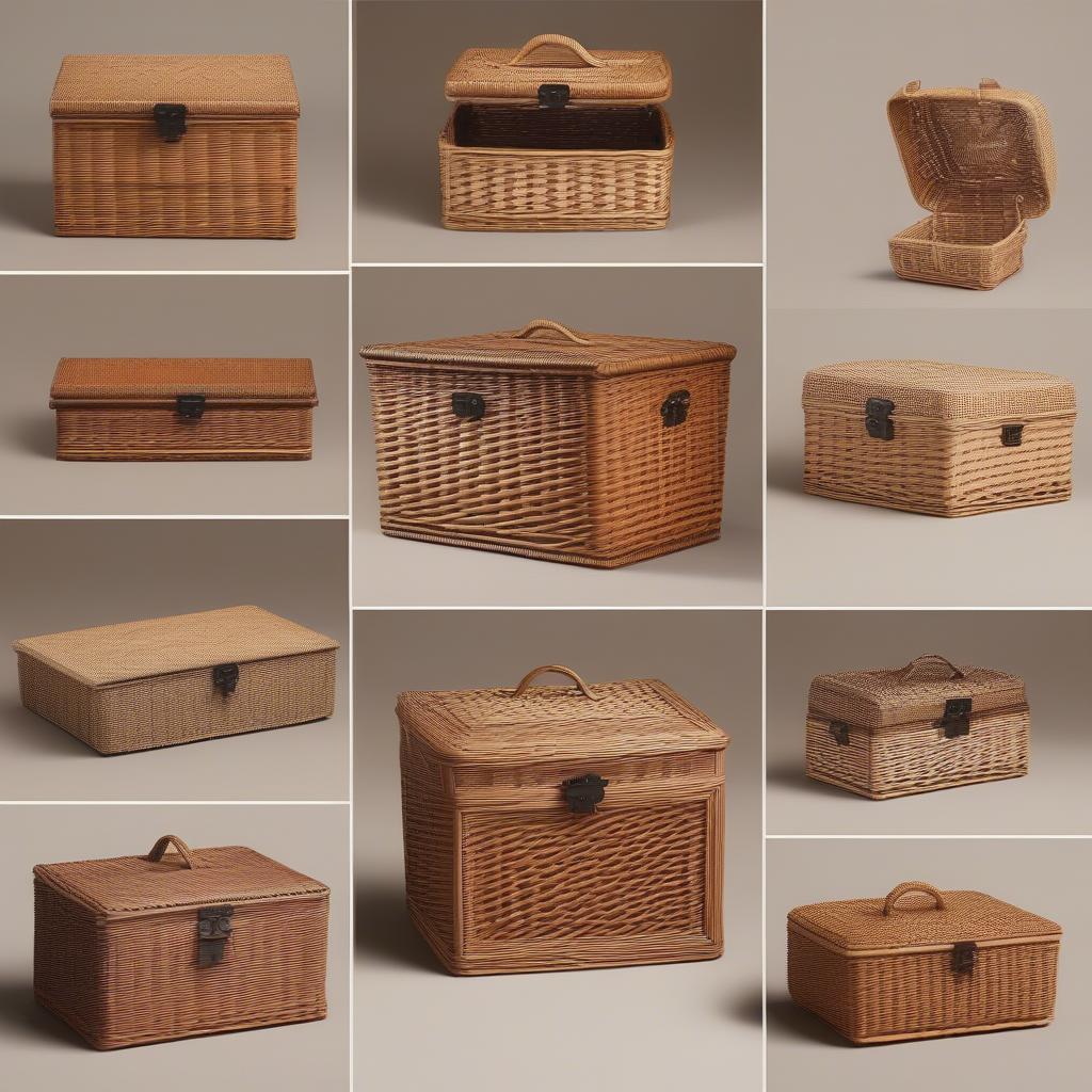 Different Styles of Wicker Storage Boxes