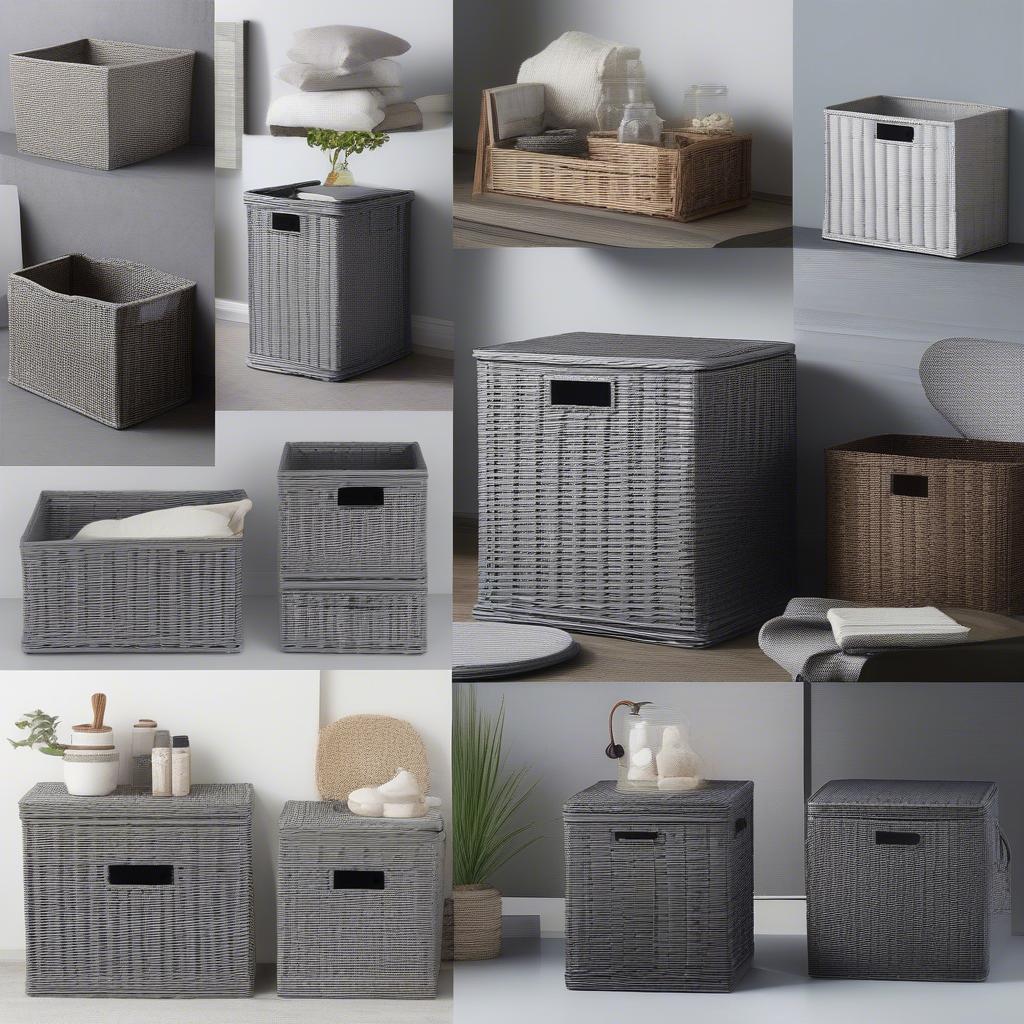 Different Types of Gray Wicker Storage Cubes