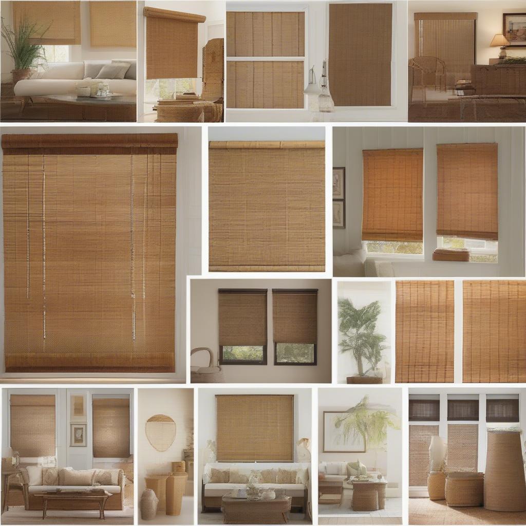 Different types of wicker blinds