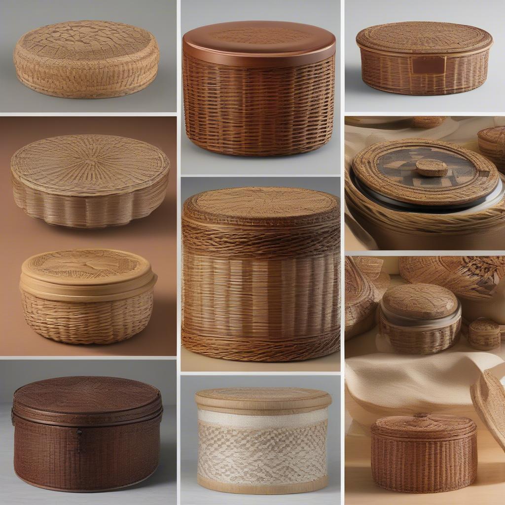 Various Wicker Basket Weave Patterns and Lid Styles