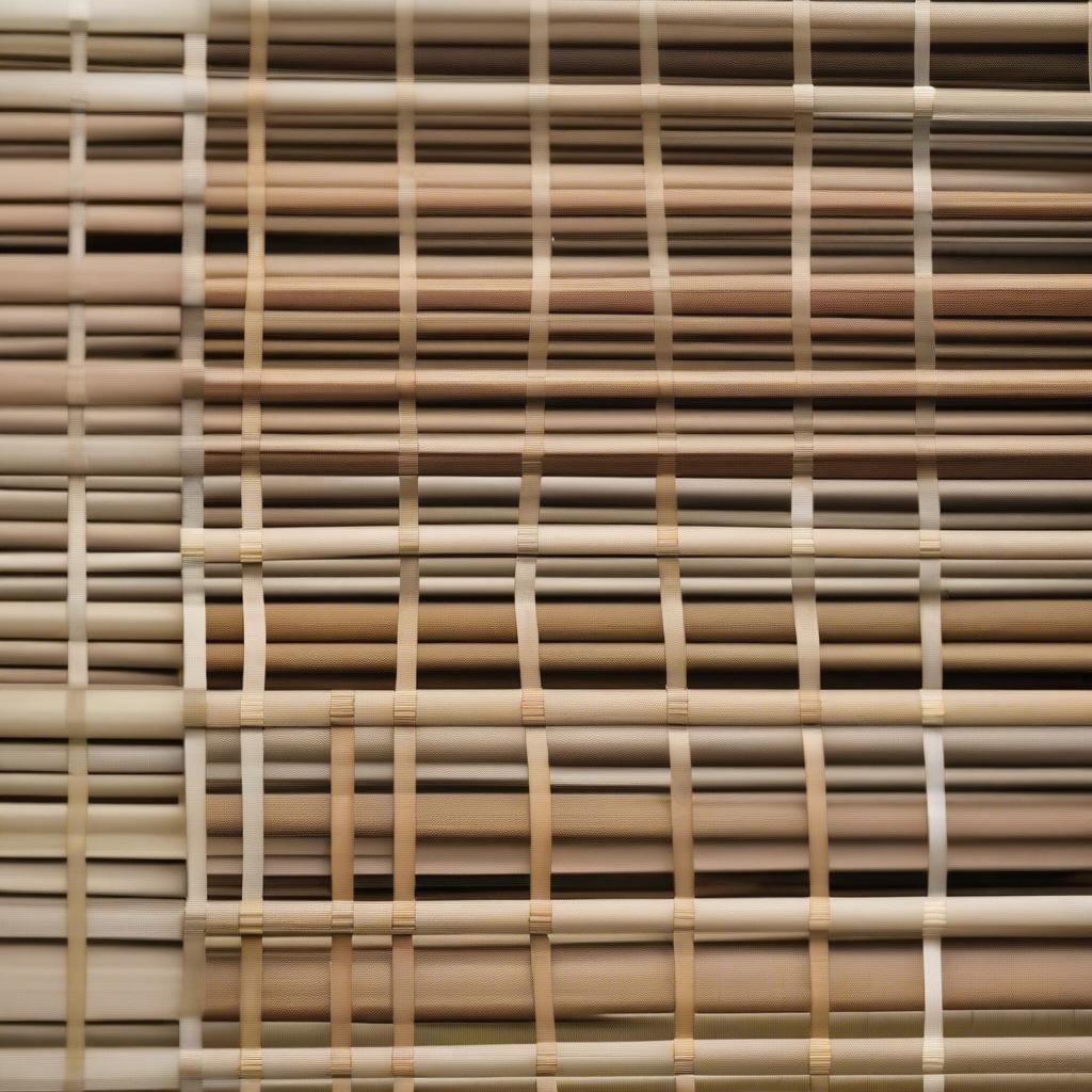 Different weaves of wicker blinds